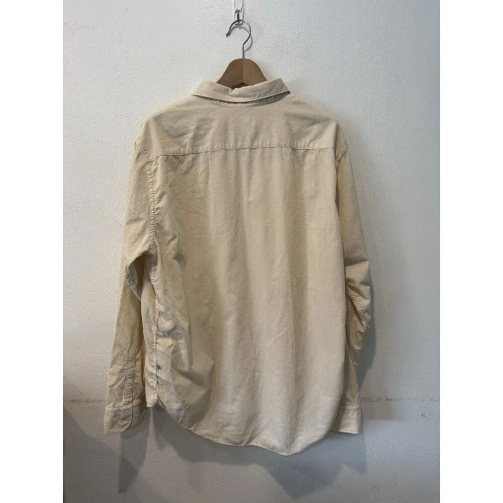 NN07 Errico Pocket 5120 Men’s XXL Cream Corduroy Button Down Shirt Cotton Blend